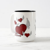 Wings of Love Red Logo Coffee Mok (Voorkant links)