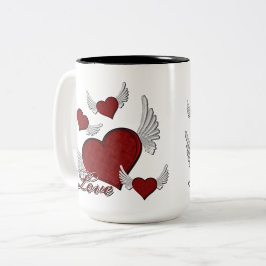 Wings of Love Red Logo Coffee Mok (Voorkant links)