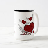Wings of Love Red Logo Coffee Mok (Voorkant rechts)