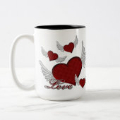 Wings of Love Red Logo Coffee Mok (Links)