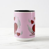 Wings of Love Red Logo roze koffie Mok (Center)