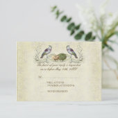 Wings of Love RSVP Response Card - Cream Tan Kaartje (Staand voorkant)