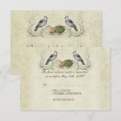Wings of Love RSVP Response Card - Cream Tan Kaartje (Voorkant / Achterkant)