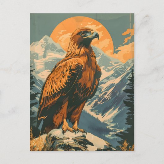 Wings of Majesty:  Golden Eagle Briefkaart (Voorkant)