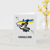 Wings of Peace: Oekraïense duif van hoop Kaart (Gele Bloem)