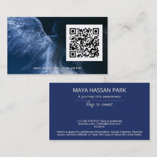 Wings of Starlight Vleugelige Engel QR-code Visitekaartje