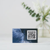Wings of Starlight | Vleugelige Engel QR-code Visitekaartje (Staand voorkant)