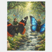 Wings of the Grove premium fantasy fleece blanket Deken (Voorkant)