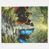 Wings of the Grove premium fantasy fleece blanket Deken (Voorkant (Horizontaal))