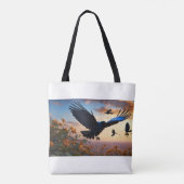 Wings of the Wind: The Crow and the Sparrow Tote Bag (Achterkant)