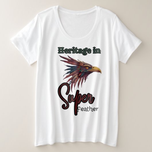 Wings of Tradition: Inheemse Amerikaanse vogel in  Grote Maat T-shirt (Design voorkant)