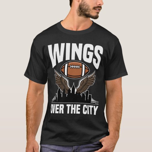 WINGS OVER DE STAD - PHILADELPHIA VOETBAL T-SHIRT (Voorkant)