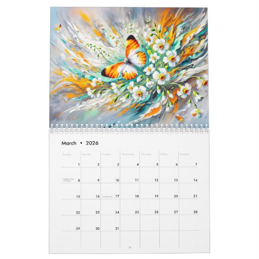 Wings & Petals – Modern Butterflies in Bloom 2026 Kalender (Mar 2026)