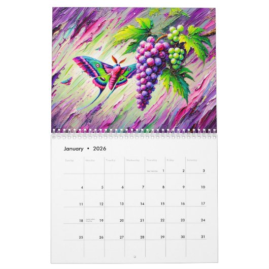 Wings & Petals – Modern Butterflies in Bloom 2026 Kalender (Jan 2026)