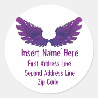 Wings retouradres ronde sticker