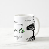 Wings & Roots Coffee Cup vogels vliegende Mok Home (Voorkant rechts)