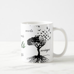 Wings & Roots Coffee Cup vogels vliegende Mok Home