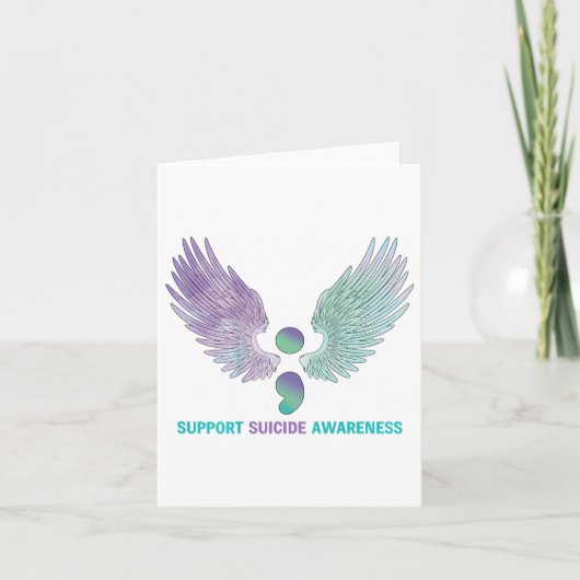Wings Semicolon Ondersteuning Zelfmoord Bewustzijn Kaart (Voorkant)