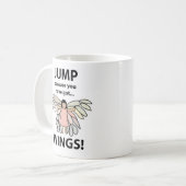 Wings spring omhoog Omdat Je Vleugels Hebt Koffiemok (Voorkant links)