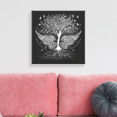 Wings To Fly and Tree met Wortels Wrapped Canvas (Insitu (Woonkamer))