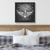 Wings To Fly and Tree met Wortels Wrapped Canvas (Insitu (Slaapkamer))