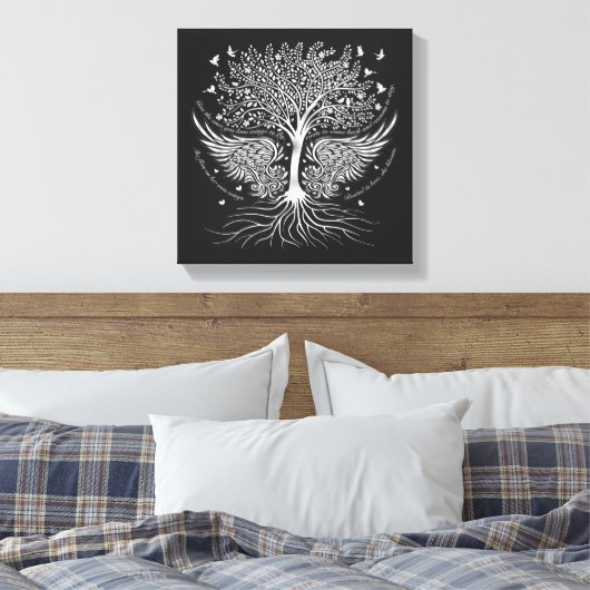 Wings To Fly and Tree met Wortels Wrapped Canvas (Insitu (Slaapkamer))