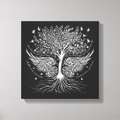 Wings To Fly and Tree met Wortels Wrapped Canvas (Voorkant)