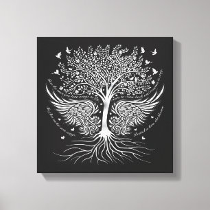 Wings To Fly and Tree met Wortels Wrapped Canvas