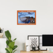Wings Up Eastern Bluebird Birder Poster (Thuiskantoor)