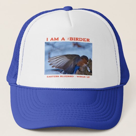 Wings Up Eastern Bluebird Birder Trucker Pet (Voorkant)