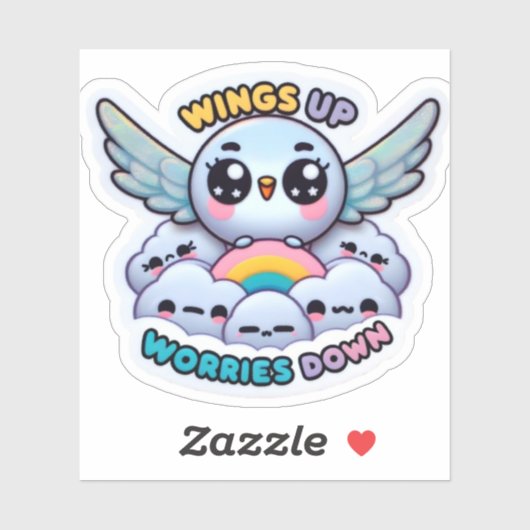 Wings Up Worries Down Sticker (Vel)