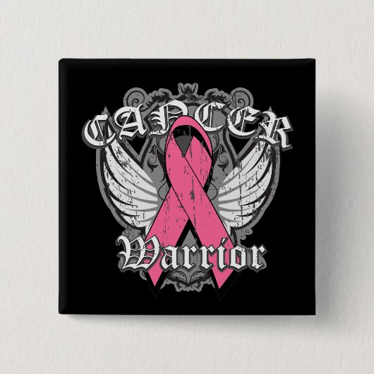 Wings van de Warrior - Borstkanker Vierkante Button 5,1 Cm (Voorkant)