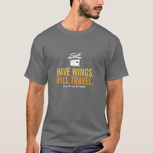 Wings zal reizen - Shasta Camper Trailer T-shirt (Voorkant)