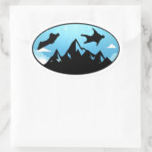 Wingsuit Base Jumping Skydiving Wingfitting Ovale Sticker (Tas)