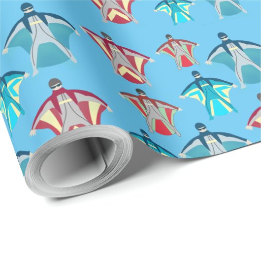 Wingsuit Skydivers Cadeaupapier (Rol Hoek)