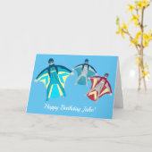 Wingsuit Skydiving Thema Kaart (Gele Bloem)