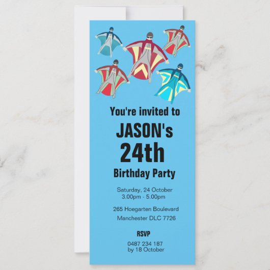 Wingsuit Skydiving Thema Kaart (Voorkant)