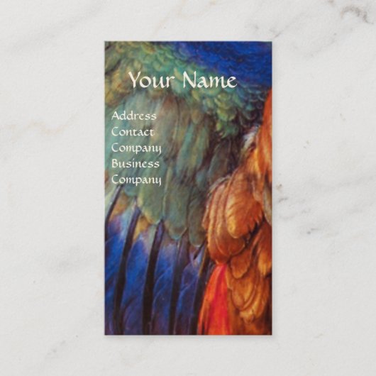 WINGVEREN VAN EEN ROLLER OP ANTIEK PARCHMENT VISITEKAARTJE (Voorkant)