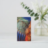 WINGVEREN VAN EEN ROLLER OP ANTIEK PARCHMENT VISITEKAARTJE (Staand voorkant)