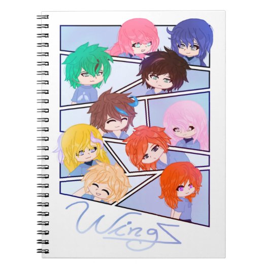 Wingz Multi Character Spiral Photo Notebook Notitieboek (Voorkant)