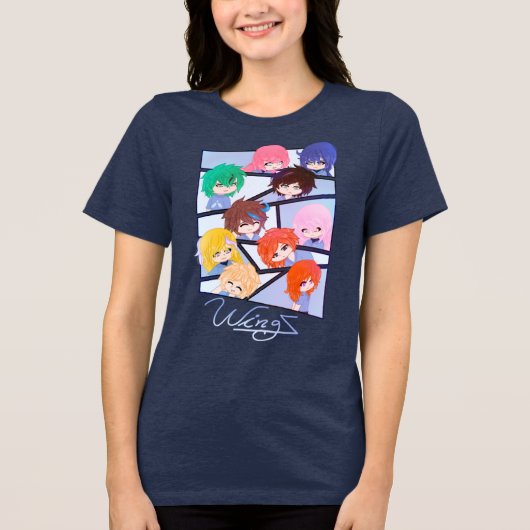 Wingz Multi Characters Tri-Blend Shirt (Voorkant)