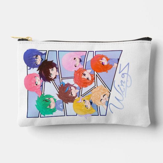Wingz Multi Karakter Print Knip Naai Tas (Voorkant)