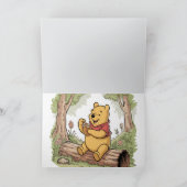Winie de Poeh Eerste verjaardag Gevouwen Uitnodigi (Binnen)