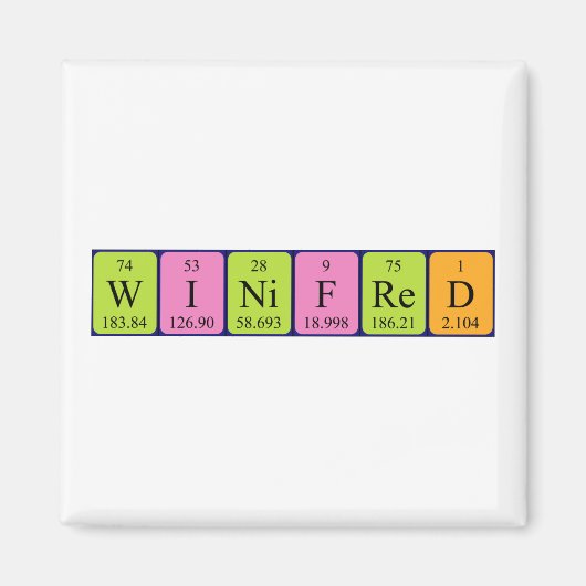Winifred periodiek table name magnet (Voorkant)