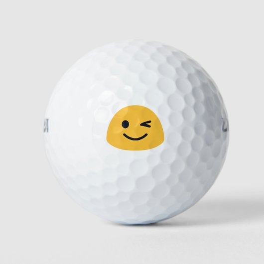 Wink Emoji Golfballen (Voorkant)