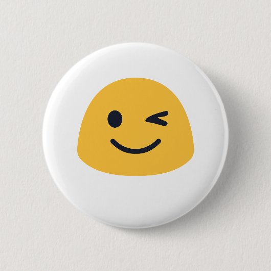 Wink Emoji Ronde Button 5,7 Cm (Voorkant)
