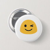 Wink Emoji Ronde Button 5,7 Cm (Voorkant /achterkant)