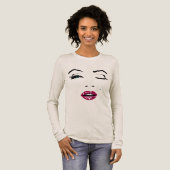 Wink en rode lippen Tri-Blend shirt (Voorkant)