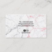 Wink Eye Lashes & Brows Beauty Salon Roze Marmer Visitekaartje (Achterkant)