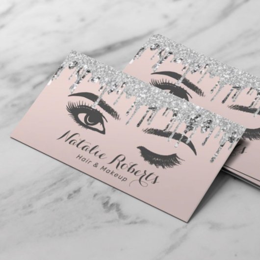 Wink Eye Lashes Makeup Artist Silver Drift Blush Visitekaartje